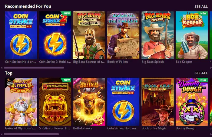 Malina Casino games